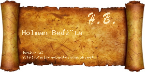 Holman Beáta névjegykártya