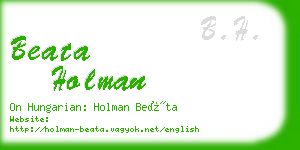 beata holman business card